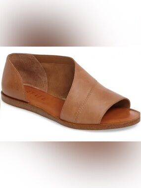 1. State Celvin Open Toe D'Orsay Flats Sandals Tan Leather Size 7.5